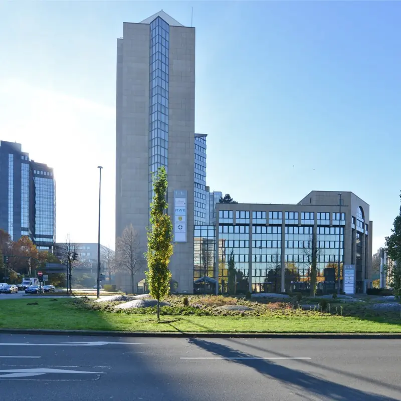 Bürohochhäuser am Varnhorstkreisel im Essener Stadtkern